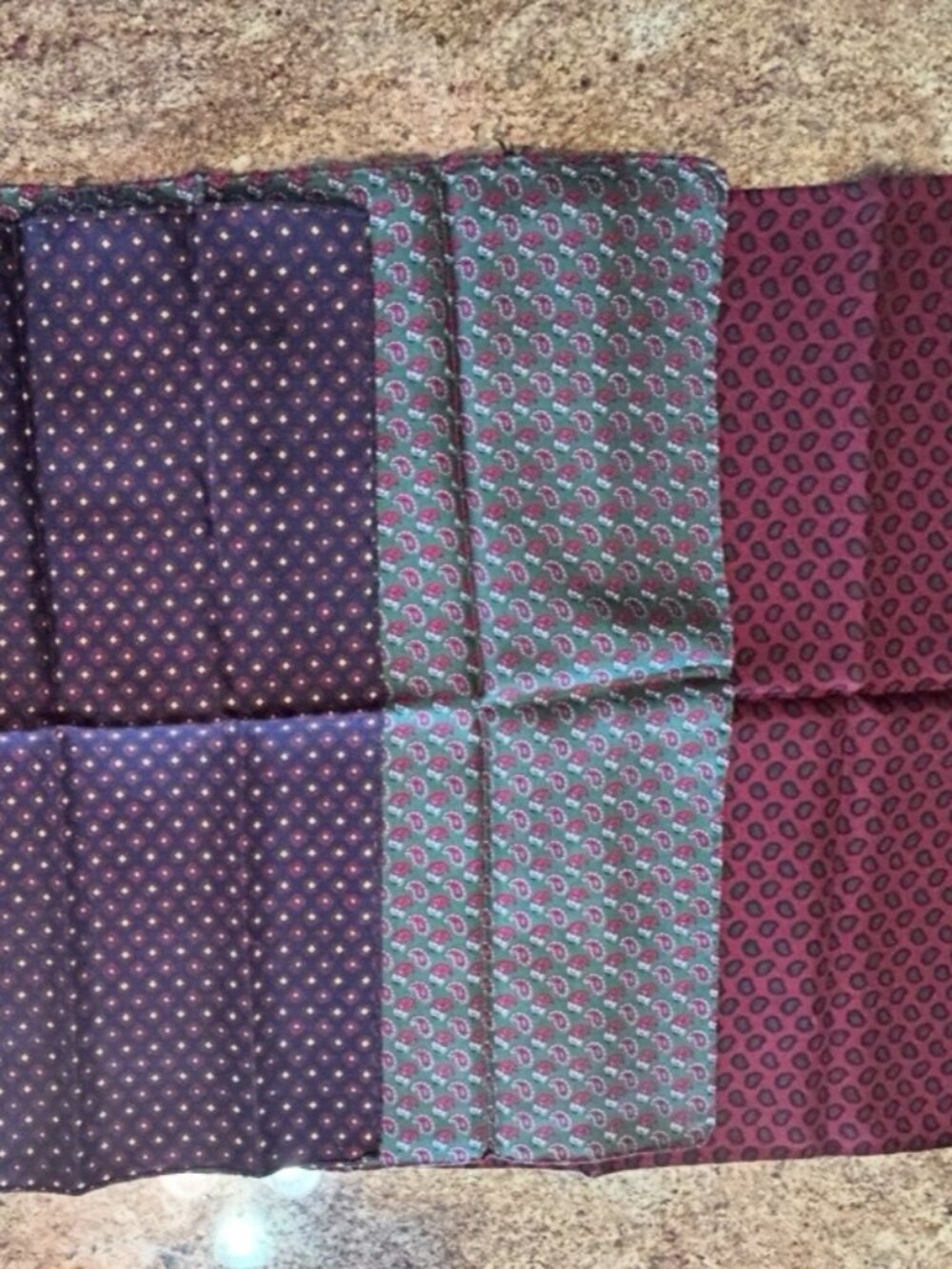 Three Silk Pocket Squares No Labels